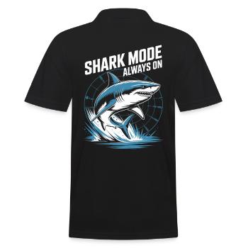 Shark Mode Always On Maritimes Design - Männer Poloshirt - Schwarz - Hinten - Kai (181cm)
