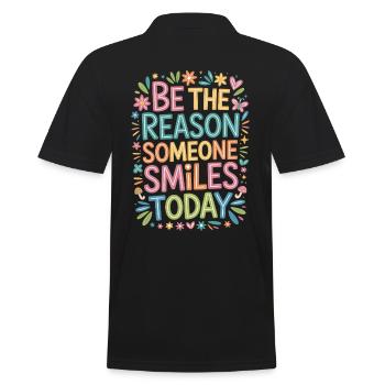 Bunt Sei der Grund warum jemand lächelt Spruch - Männer Poloshirt - Schwarz - Hinten - Kai (181cm)