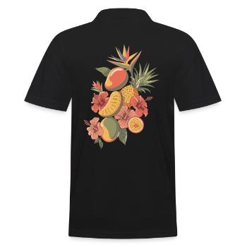 Arrangement de fruits exotiques et de fleurs - Polo Homme - noir - Dos - Kai (181cm)