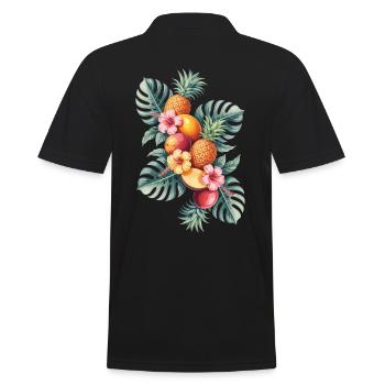 Fruits exotiques Paradis tropical - Polo Homme - noir - Dos - Kai (181cm)