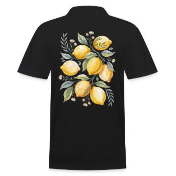 Citrons frais avec motif de feuilles - Polo Homme - noir - Dos - Kai (181cm)