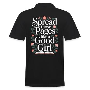 Répandez ces pages comme une bonne fille - - Polo Homme - noir - Dos - Kai (181cm)