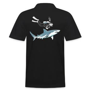 Aventure de plongeur avec motif de requin - Polo Homme - noir - Dos - Kai (181cm)