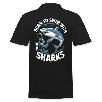 Born to swim with sharks - Men's Polo Shirt - black - Back - Kai (181cm)