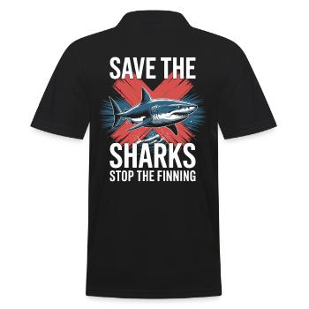Sauvez les requins, arrêtez l’enlèvement des ailerons - Polo Homme - noir - Dos - Kai (181cm)