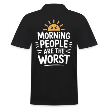Les gens du matin sont les pires - plus humoristiques - Polo Homme - noir - Dos - Kai (181cm)