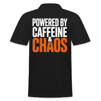 Alimenté par la caféine et le chaos humoristique - Polo Homme - noir - Dos - Kai (181cm)