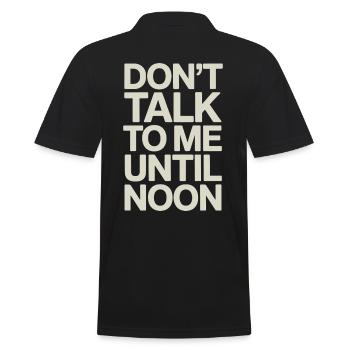 Dire : Ne parlez pas avant midi - Polo Homme - noir - Dos - Kai (181cm)