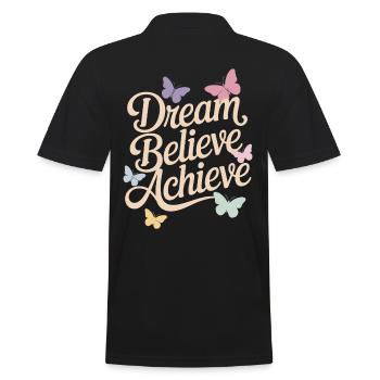 Rêves, Foi, Réalisation, Affirmations positives - Polo Homme - noir - Dos - Kai (181cm)