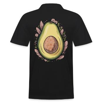 Avocat Fruit Boho Floral Mandala - Polo Homme - noir - Dos - Kai (181cm)