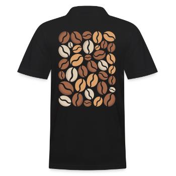 Coffee Bean Pattern Lover - Men's Polo Shirt - black - Back - Kai (181cm)