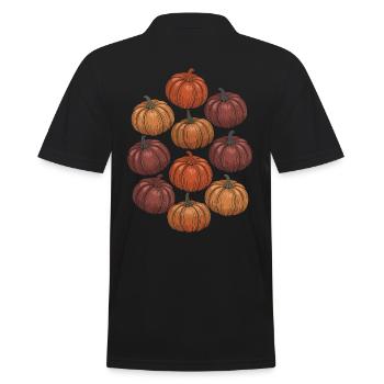 Autumnal pumpkin variety - Men's Polo Shirt - black - Back - Kai (181cm)