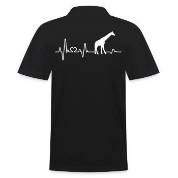 Giraffe Herzschlag Afrika Tier Pulsschlag Giraffen - Männer Poloshirt - Schwarz - Hinten - Kai (181cm)