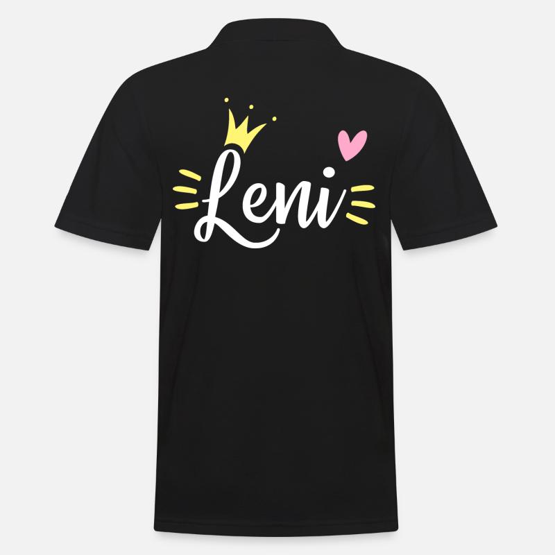 Leni Name Krone - Männer Poloshirt - Schwarz