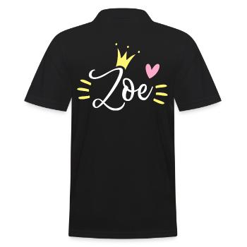 Couronne de prénom Zoé - Polo Homme - noir - Dos - Kai (181cm)