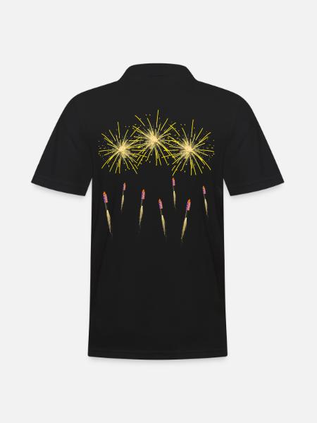 Fireworks and rockets - Men's Polo Shirt - black