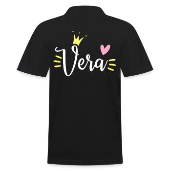 Vera Name Krone Design Image Download Löschen Mehr - Männer Poloshirt - Schwarz - Hinten - Kai (181cm)