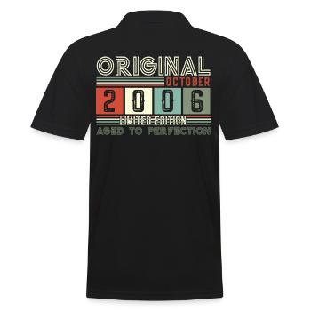 Original October 2006 16th Birthday Gift Cool - Men's Polo Shirt - black - Back - Kai (181cm)
