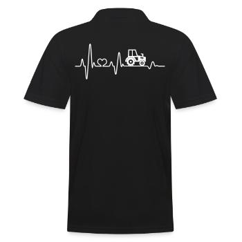 Heartbeat tractor tractor farmer farmer gift - Men's Polo Shirt - black - Back - Kai (181cm)