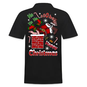 Weihnachten - Männer Poloshirt - Schwarz - Hinten - Kai (181cm)