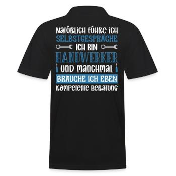 Bien sûr je me parle à moi-même, je suis un bricoleur - Polo Homme - noir - Dos - Kai (181cm)