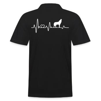Le cœur du loup hurle Le pouls de l'ECG des loups - Polo Homme - noir - Dos - Kai (181cm)
