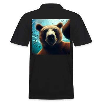 Bear selfie in the underwater kingdom - Men's Polo Shirt - black - Back - Kai (181cm)