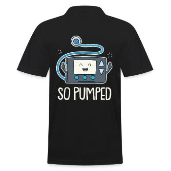 So Pumped Diabetes Type 1 Funny Insulin Pump - Men's Polo Shirt - black - Back - Kai (181cm)