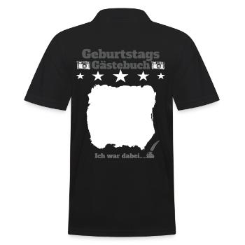 Geburtstags Gästebuch Wunschbuch Geburtstagsfeier - Männer Poloshirt - Schwarz - Hinten - Kai (181cm)