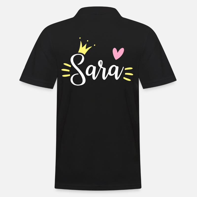 Sara Name Krone - Männer Poloshirt - Schwarz