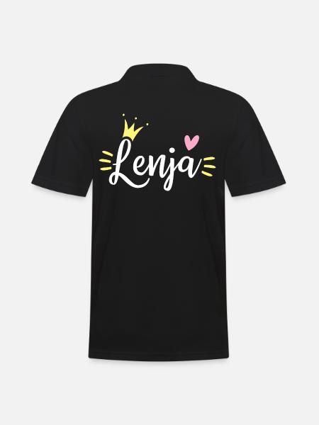 Lenja Name Krone - Männer Poloshirt - Schwarz