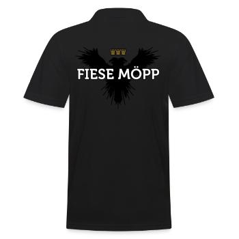 Fiese Möpp (Kölsch) - Männer Poloshirt - Schwarz - Hinten - Kai (181cm)