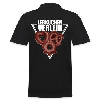 Lebkuchen Verleih - Männer Poloshirt - Schwarz - Hinten - Kai (181cm)