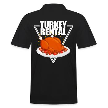 Truthahn Verleih Thanksgiving Erntedankfest - Männer Poloshirt - Schwarz - Hinten - Kai (181cm)