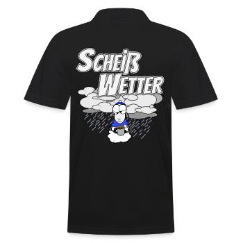 Schlechtes Wetter Sauwetter - Männer Poloshirt - Schwarz - Hinten - Kai (181cm)