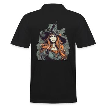 Belle sorcière sombre / Wicca aux cheveux roux - Polo Homme - noir - Dos - Kai (181cm)