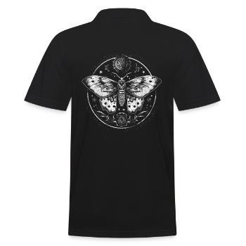 Papillon mystique, papillon de nuit avec des détails magiques - Polo Homme - noir - Dos - Kai (181cm)