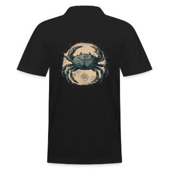 Crabe bleu, crabe au style rétro - Polo Homme - noir - Dos - Kai (181cm)