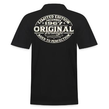 Original December 1967 55th birthday gift - Men's Polo Shirt - black - Back - Kai (181cm)
