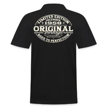 Original December 1958 64th birthday gift - Men's Polo Shirt - black - Back - Kai (181cm)