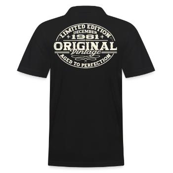 Original December 1981 41st birthday gift - Men's Polo Shirt - black - Back - Kai (181cm)