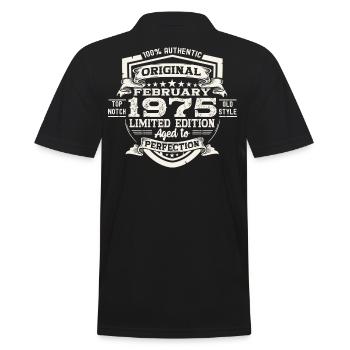 Février né 1975 48ème anniversaire cadeau homme - Polo Homme - noir - Dos - Kai (181cm)