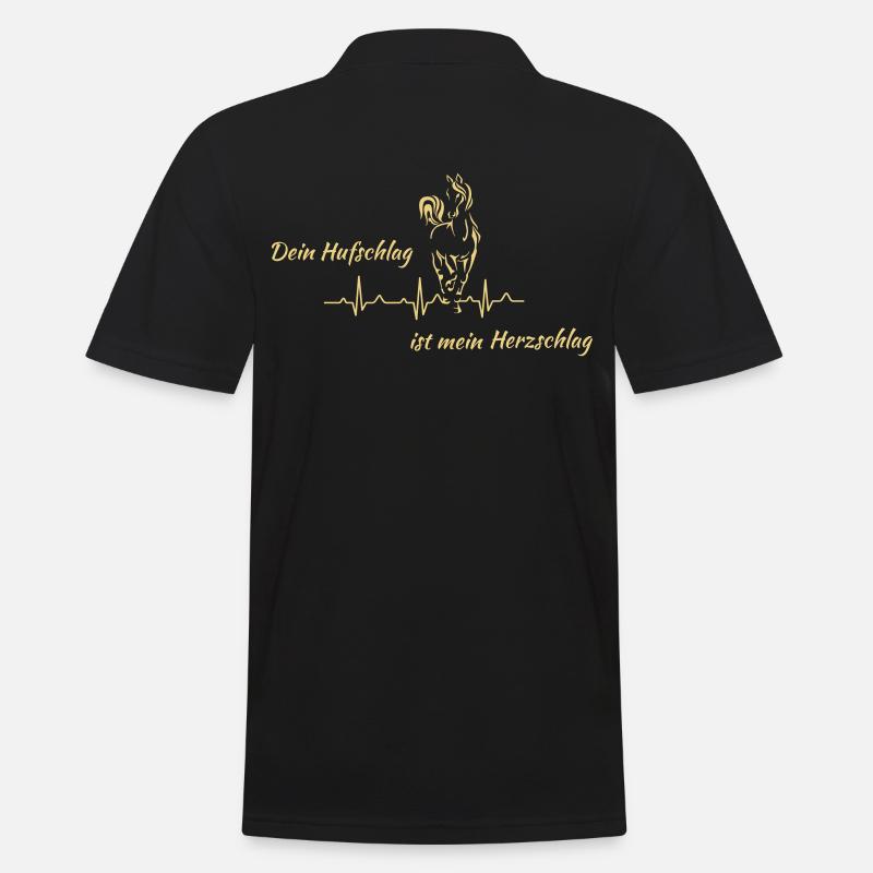 Dein Hufschlag - Männer Poloshirt - Schwarz
