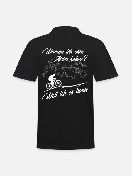 MTB - ohne Akku - weil ich es kann - Männer Poloshirt - Schwarz