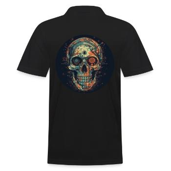 Rétro Futuriste Skull Skull Cyborg - Polo Homme - noir - Dos - Kai (181cm)