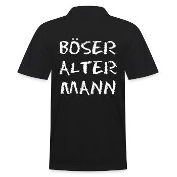 Böser alter Mann - Schriftzug - Männer Poloshirt - Schwarz - Hinten - Kai (181cm)