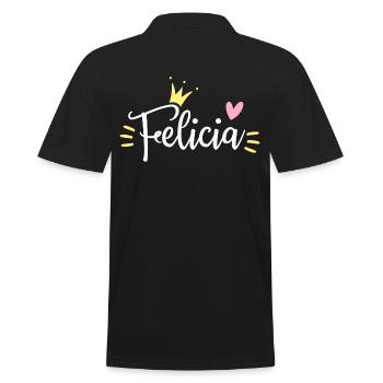 Felicia Name Krone - Männer Poloshirt - Schwarz - Hinten - Kai (181cm)