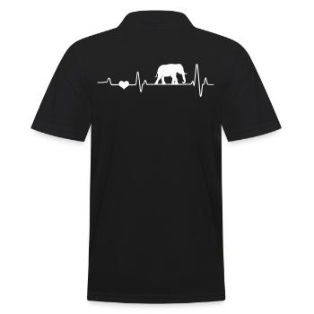 Elephant Heartbeat Elephant ECG Africa Fan Safari - Men's Polo Shirt - black - Back - Kai (181cm)