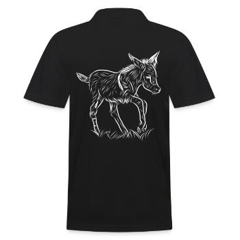 Esel - Männer Poloshirt - Schwarz - Hinten - Kai (181cm)