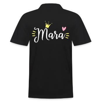 Mara Name Krone - Männer Poloshirt - Schwarz - Hinten - Kai (181cm)